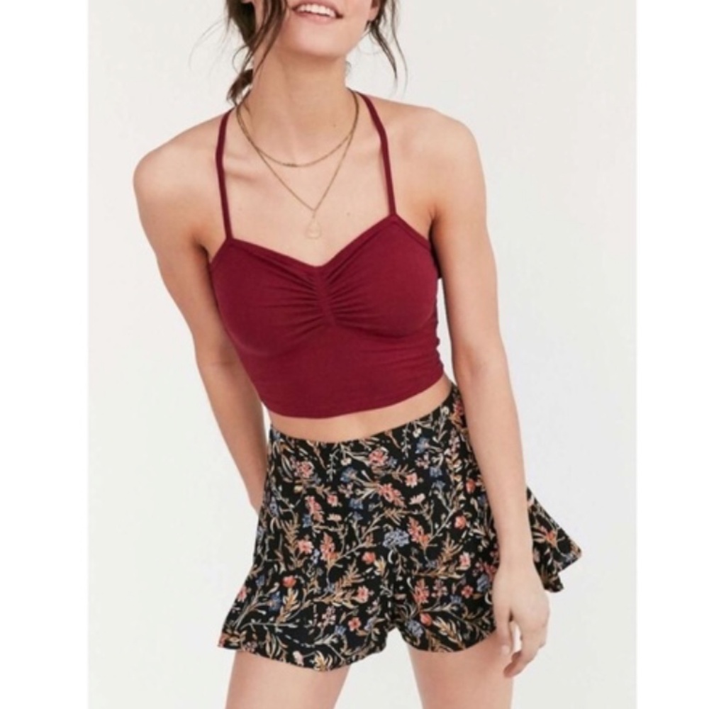 Kimchi Blue Floral Girly Chic Glam Hipster Hippie Artsy Art Vaca Cottage Shorts - Picture 3 of 8